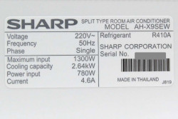 Điều Hòa Sharp Inverter 1 Chiều 9.000BTU AH-X9SEW  - Chính Hãng