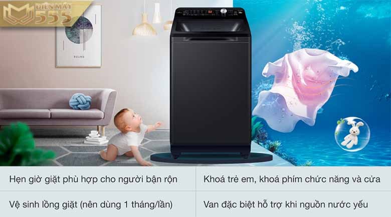 Máy giặt Aqua 10 kg AQW-DR101GT BK