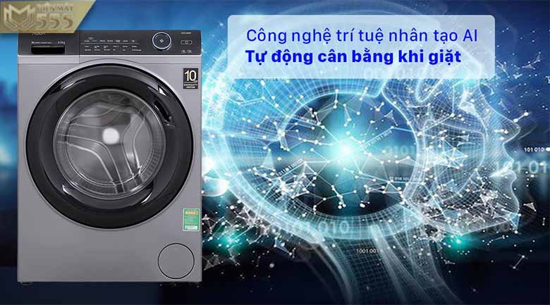 Máy giặt Aqua Inverter 9.0 KG AQD-A900F- lồng ngang