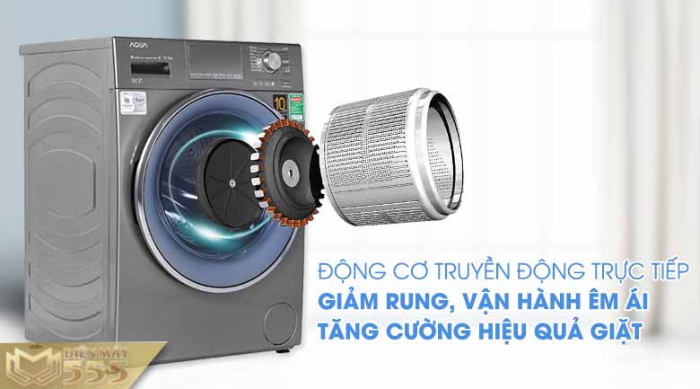 Máy giặt Aqua Inverter 10.5 KG AQD-DD1050E S