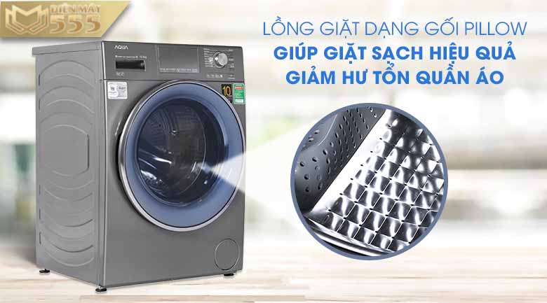 Máy giặt Aqua Inverter 10.5 KG AQD-DD1050E S