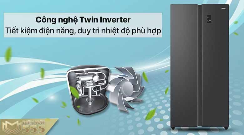 Tủ lạnh Aqua Inverter 480 lít AQR-S480XA(BL)