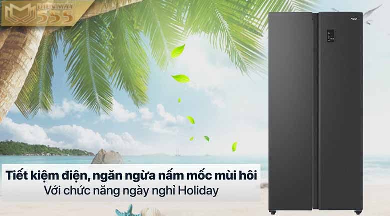 Tủ lạnh Aqua Inverter 480 lít AQR-S480XA(BL)