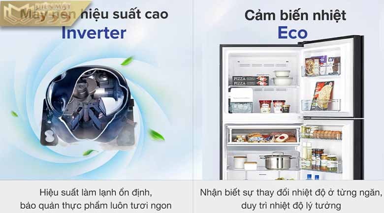 Tủ lạnh Hitachi Inverter 390 lít R-FVY510PGV0 GBK
