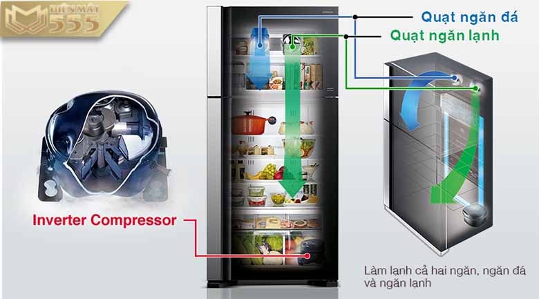 Tủ lạnh Hitachi Inverter 415 lít R-B505PGV6