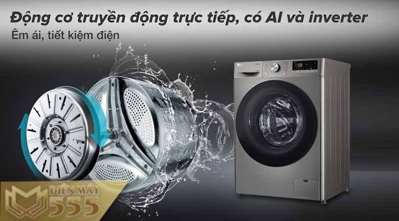 Máy giặt sấy LG Inverter 10 kg FV1410D4P - Lồng ngang