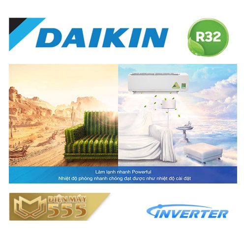 Điều hòa Daikin 12000 BTU Inverter 1 chiều ATKC35UAVMV - Model 2020