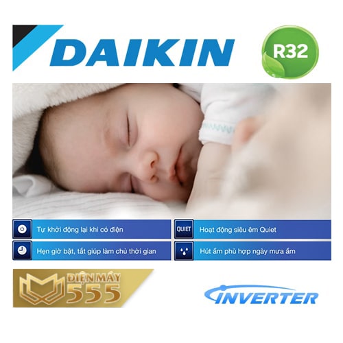 Điều hòa Daikin 12000 BTU Inverter 1 chiều ATKC35UAVMV - Model 2020