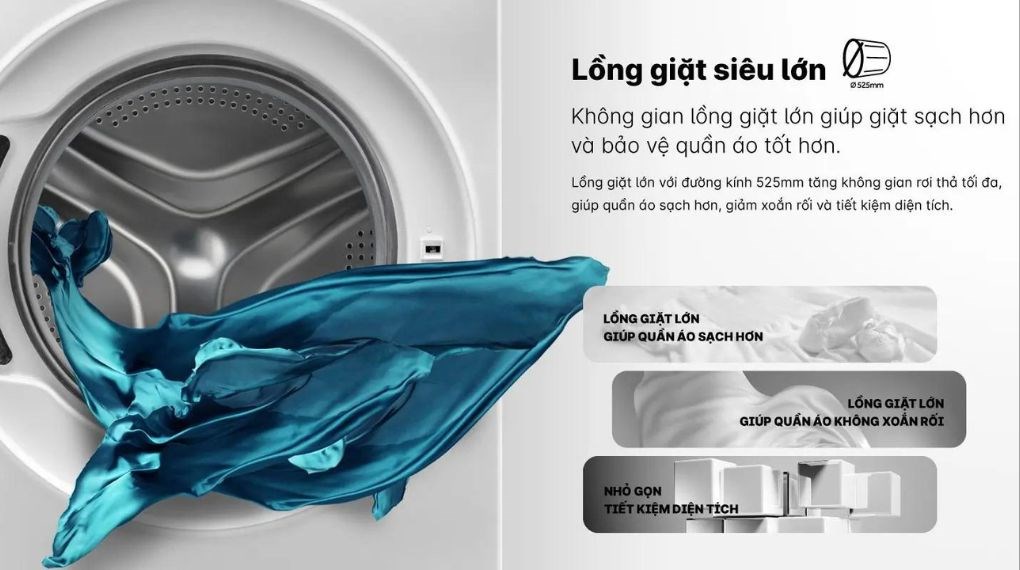 Máy giặt Aqua Inverter 12kg AW12 - BP4959U1K(B) - Lồng Ngang