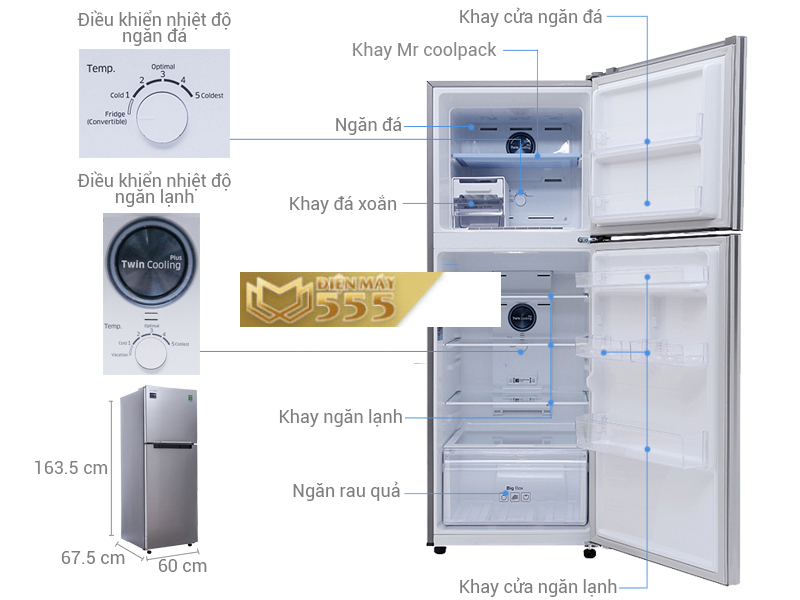 Tủ lạnh Samsung Inverter 299 lít RT29K5012S8/SV