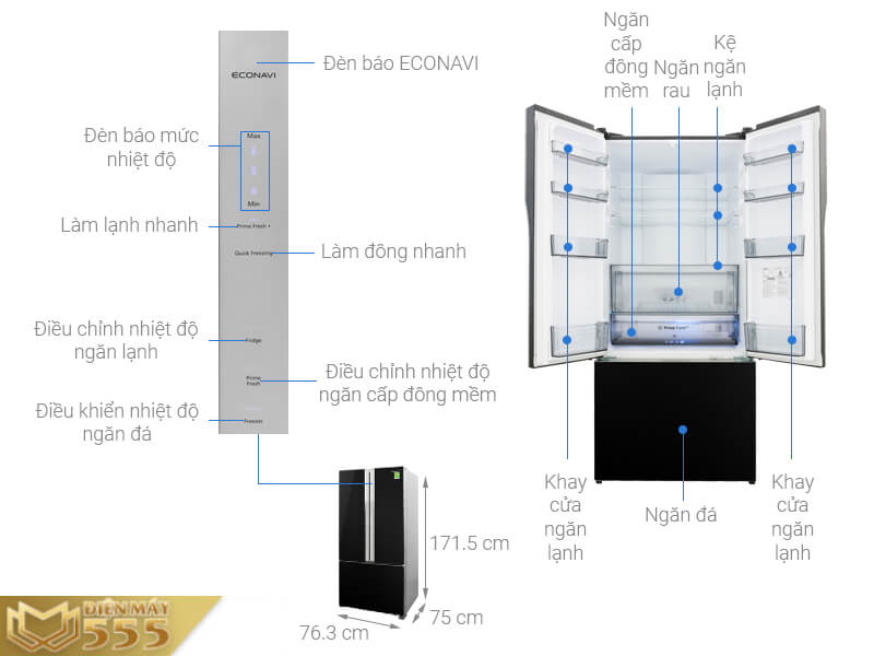 Tủ lạnh Panasonic Inverter 494 lít NR-CY550GKVN