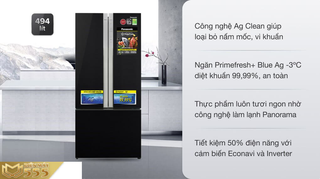 Tủ lạnh Panasonic Inverter 494 lít NR-CY550GKVN - Chính hãng
