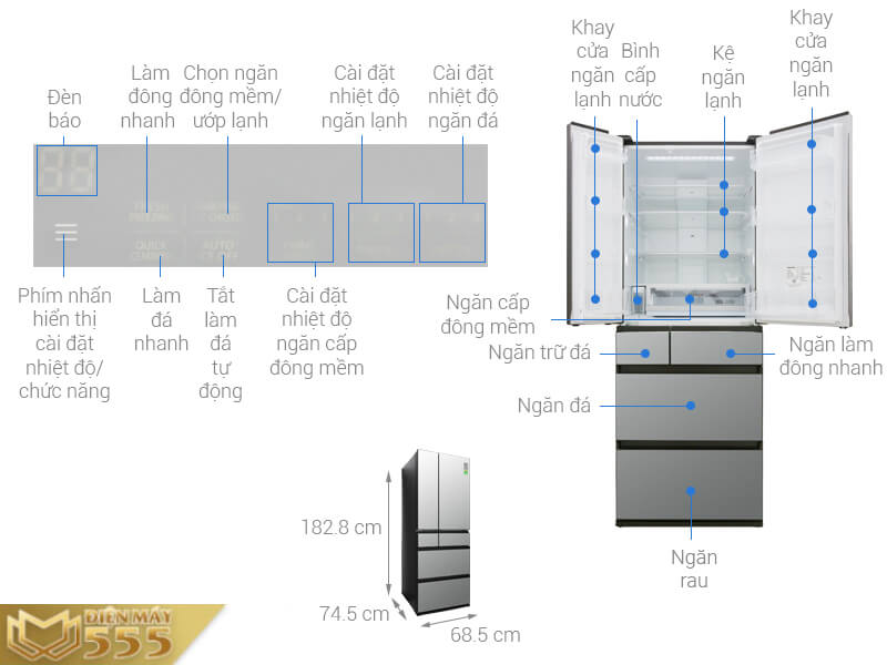 Tủ lạnh Panasonic Inverter 589 lít NR-F603GT-X2