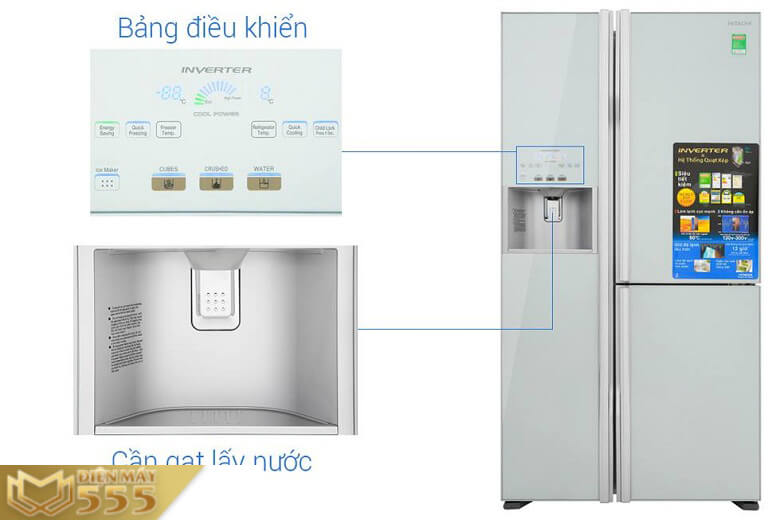 Tủ lạnh Hitachi Inverter 584 lít R-FM800GPGV2 (GS/Bạc) - Chính Hãng